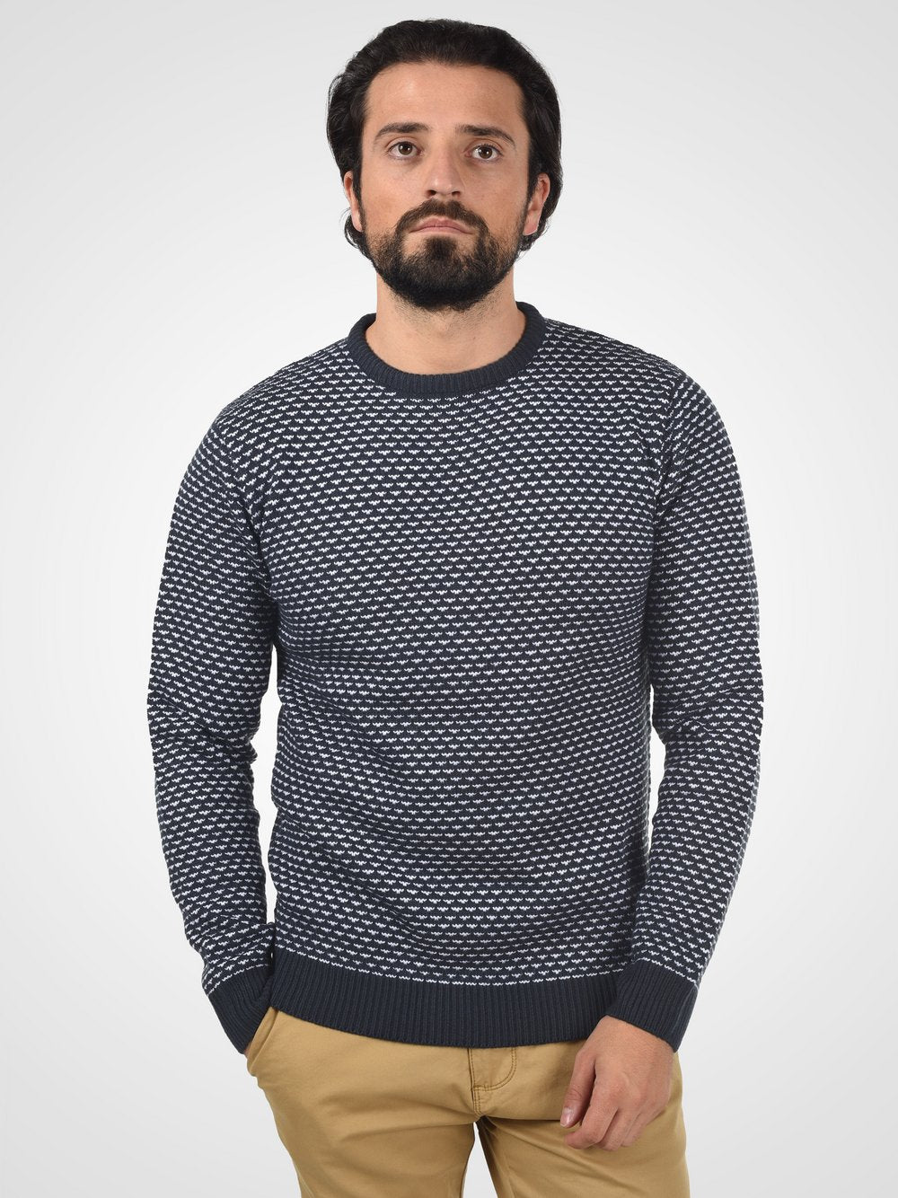 Indicode Strickpullover Herren Baumwolle meliert