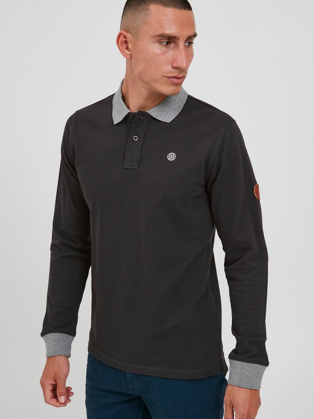 Solid Langarmshirt Herren Baumwolle