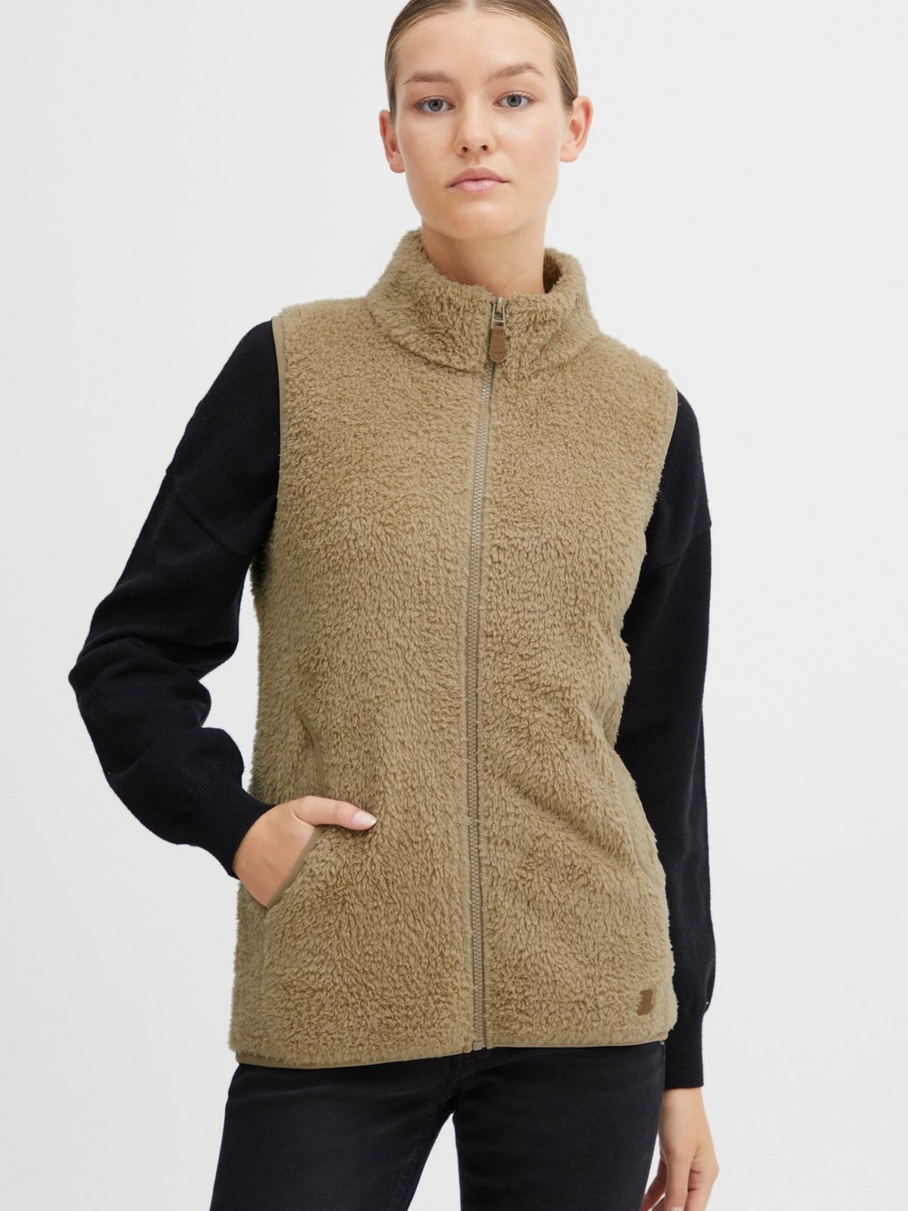 OXMO Fleeceweste Damen gemustert