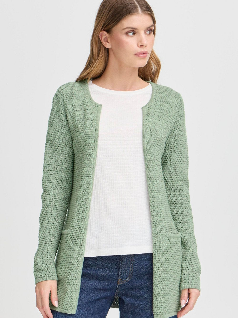OXMO Strickjacke Damen strukturiert