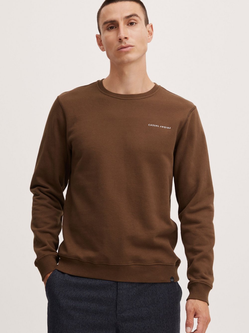 CASUAL FRIDAY Rundhalspullover Herren Baumwolle