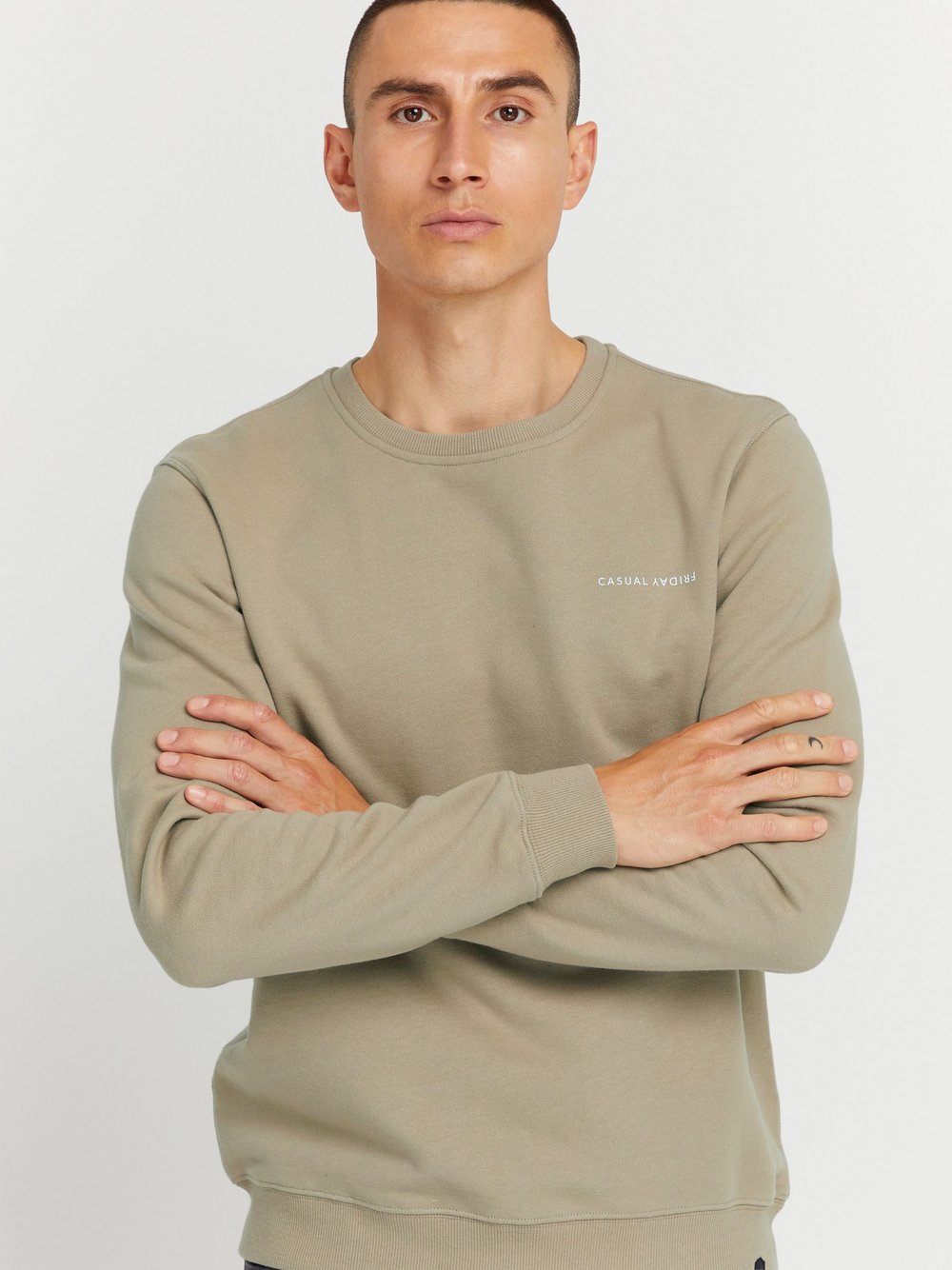 CASUAL FRIDAY Rundhalspullover Herren Baumwolle