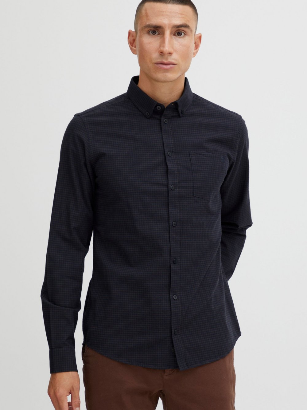 CASUAL FRIDAY Langarmhemd Herren Regular Fit Baumwolle gemustert