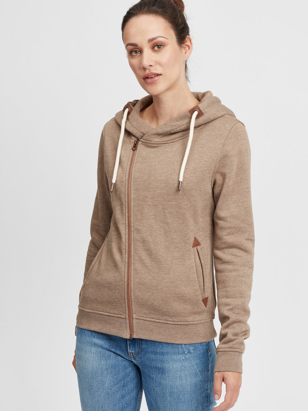 OXMO Kapuzensweatjacke Damen Baumwolle
