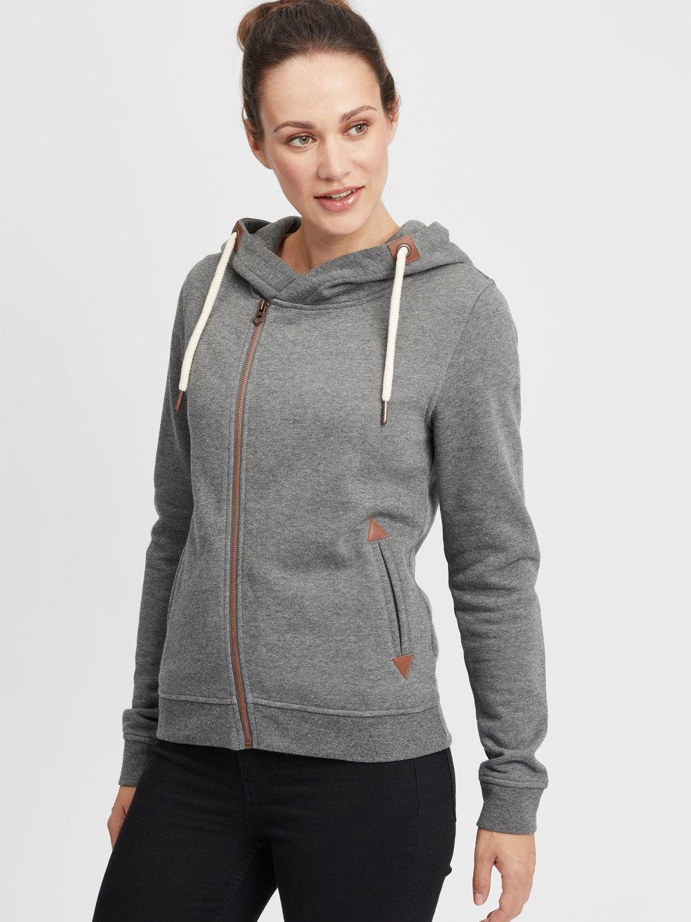OXMO Kapuzensweatjacke Damen Baumwolle