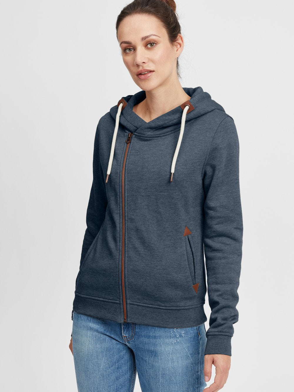 OXMO Kapuzensweatjacke Damen Baumwolle