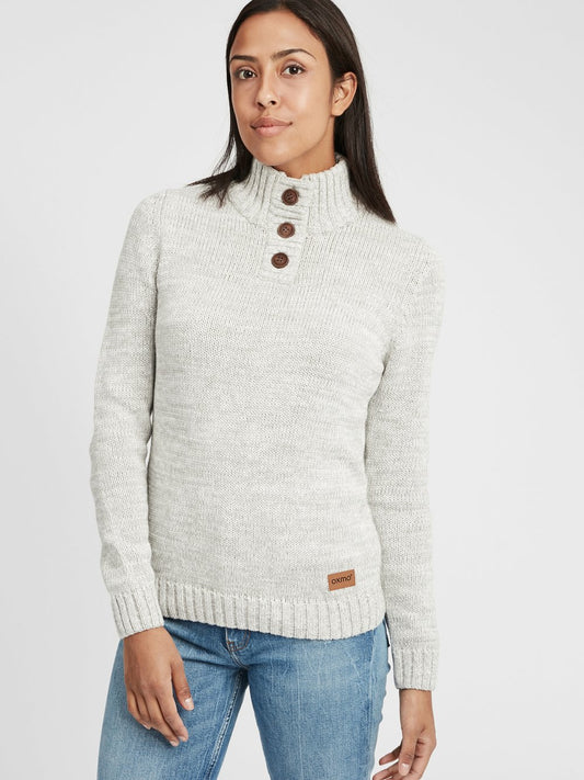 OXMO Strickpullover Damen Baumwolle meliert