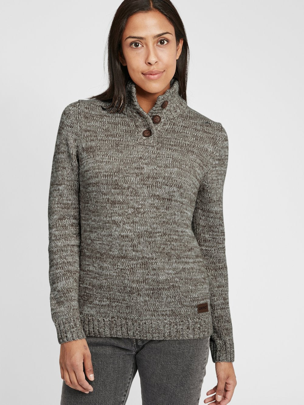 OXMO Strickpullover Damen Baumwolle meliert