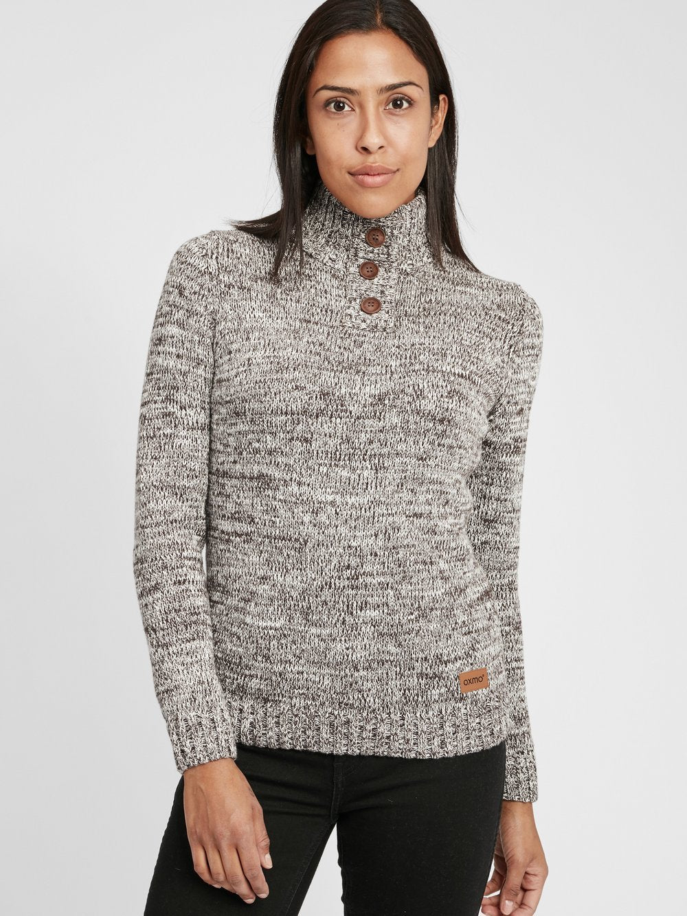 OXMO Strickpullover Damen Baumwolle meliert