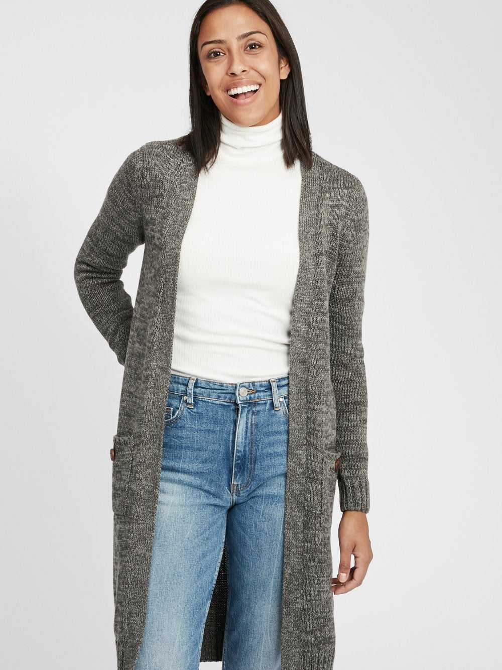 OXMO Strickjacke Damen Baumwolle gemustert