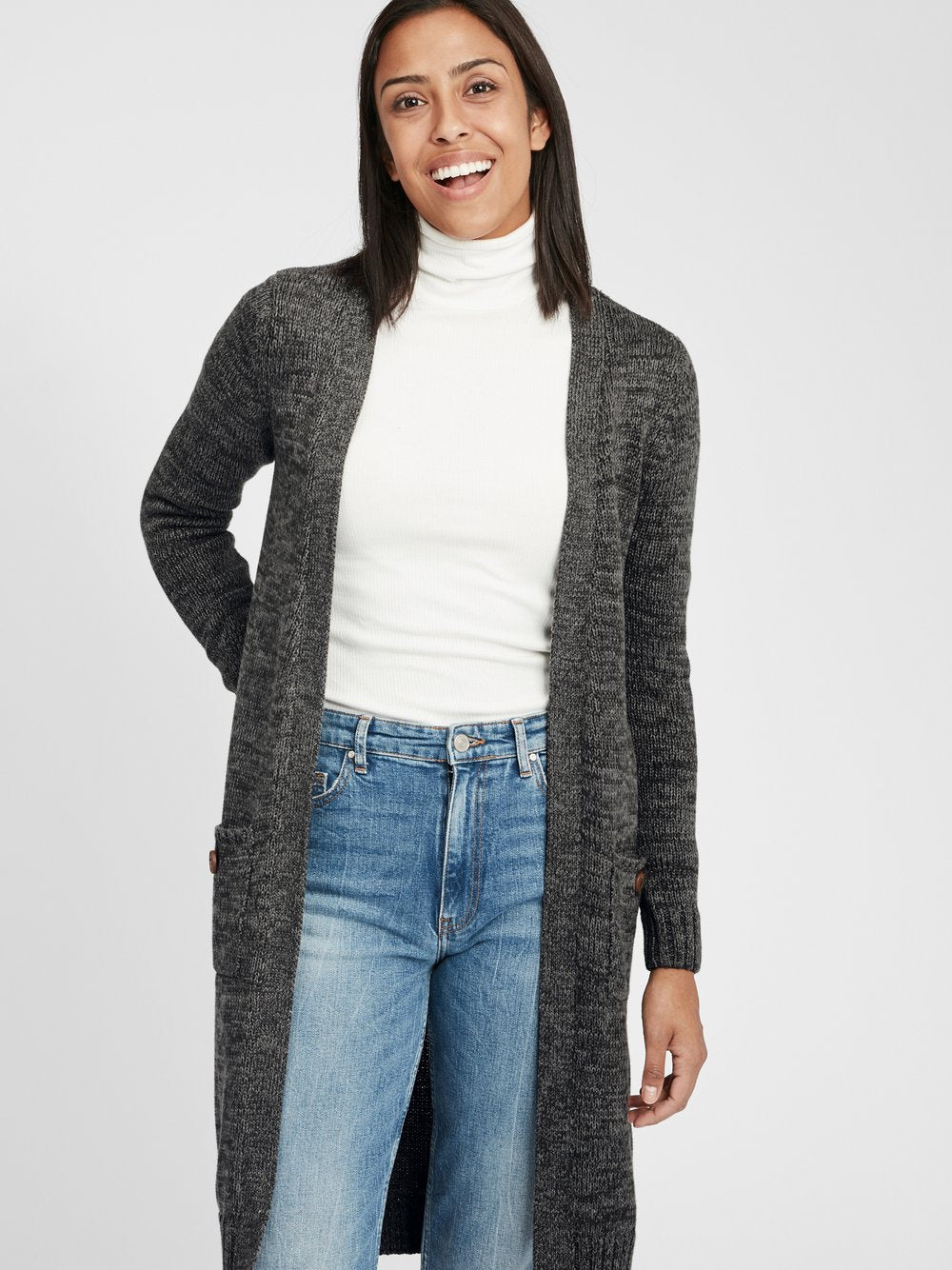 OXMO Strickjacke Damen Baumwolle gemustert