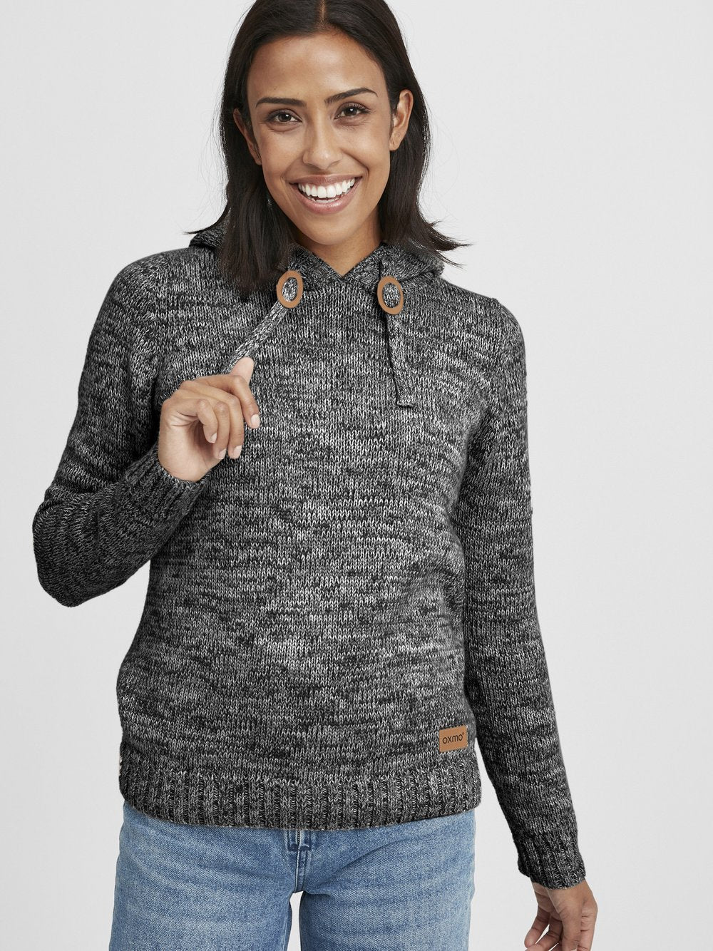 OXMO Strickpullover Damen Baumwolle meliert