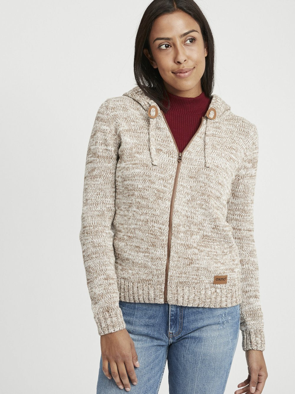 OXMO Strickjacke Damen Baumwolle meliert