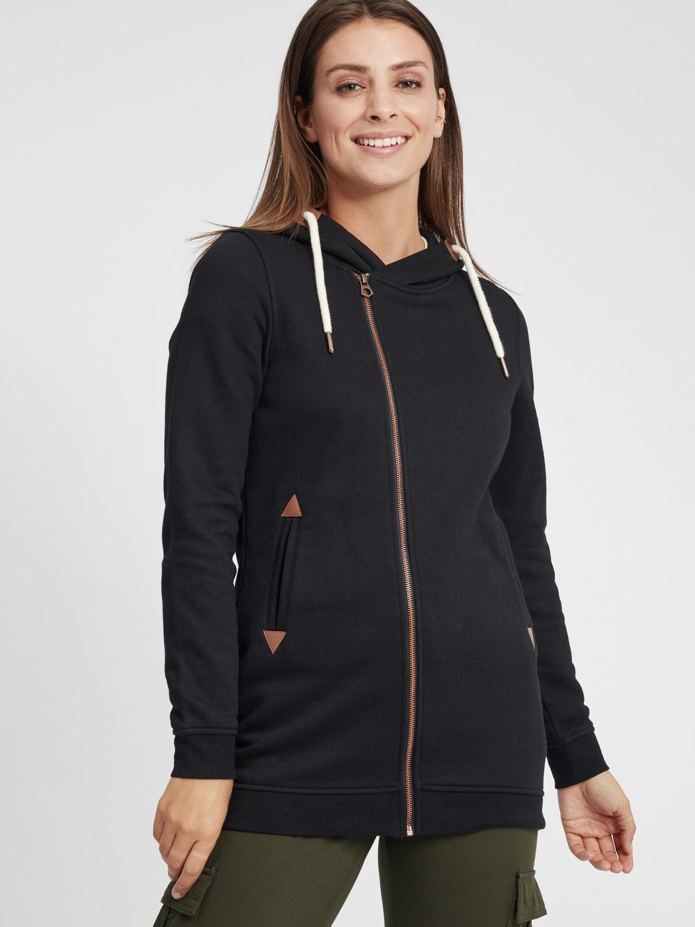 OXMO Kapuzensweatjacke Damen Baumwolle