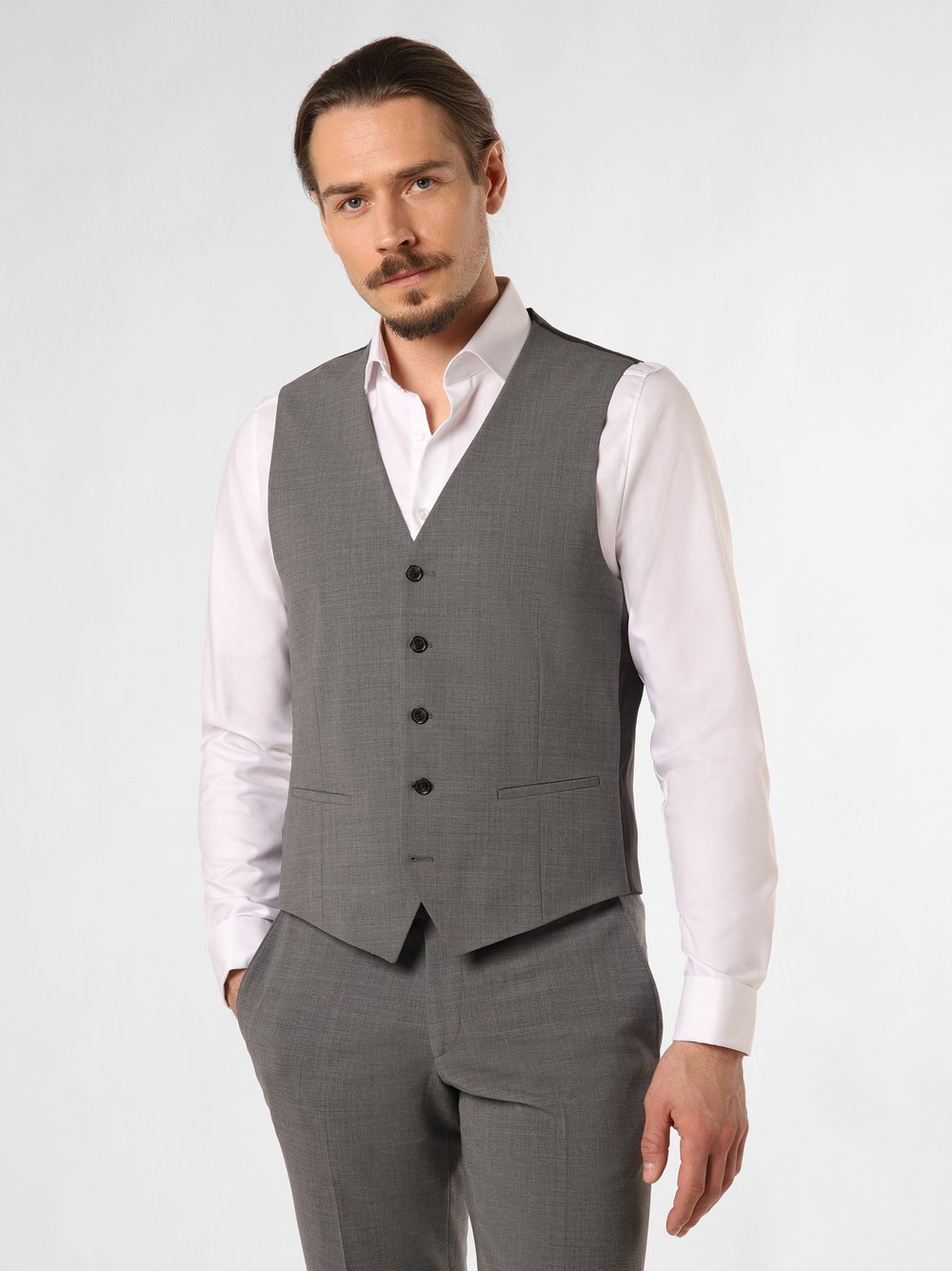 Finshley & Harding London Baukasten-Weste Herren Slim Fit meliert