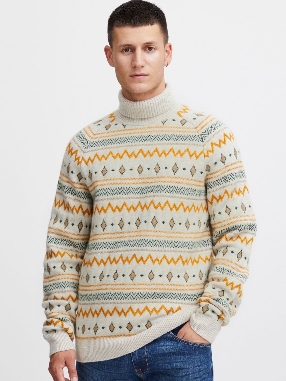 BLEND Weihnachtspullover Herren gemustert