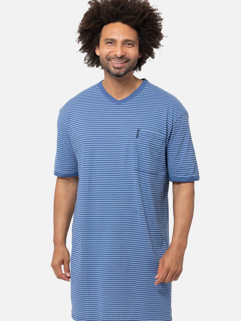 Ammann Nachthemd Herren Baumwolle gestreift