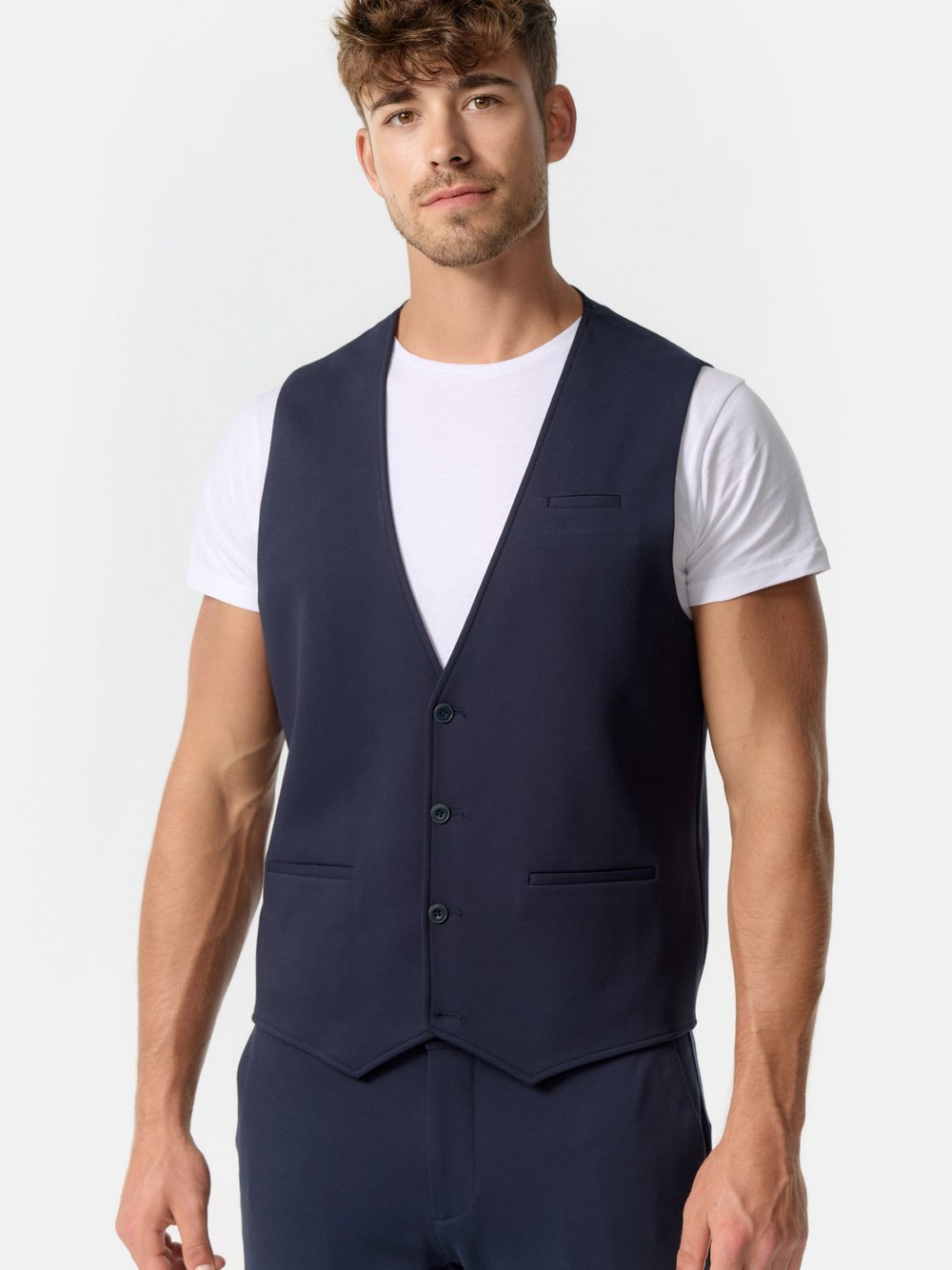 Jeff Anzugweste Herren Slim Fit Jersey