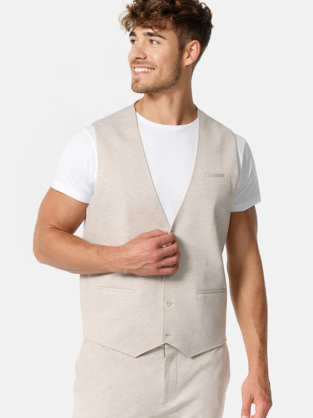 Jeff Anzugweste Herren Slim Fit Jersey