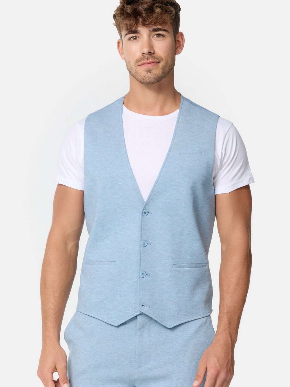 Jeff Anzugweste Herren Slim Fit Jersey