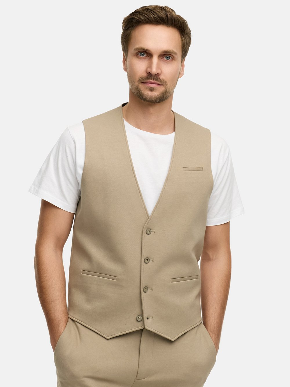 Jeff Anzugweste Herren Slim Fit Jersey