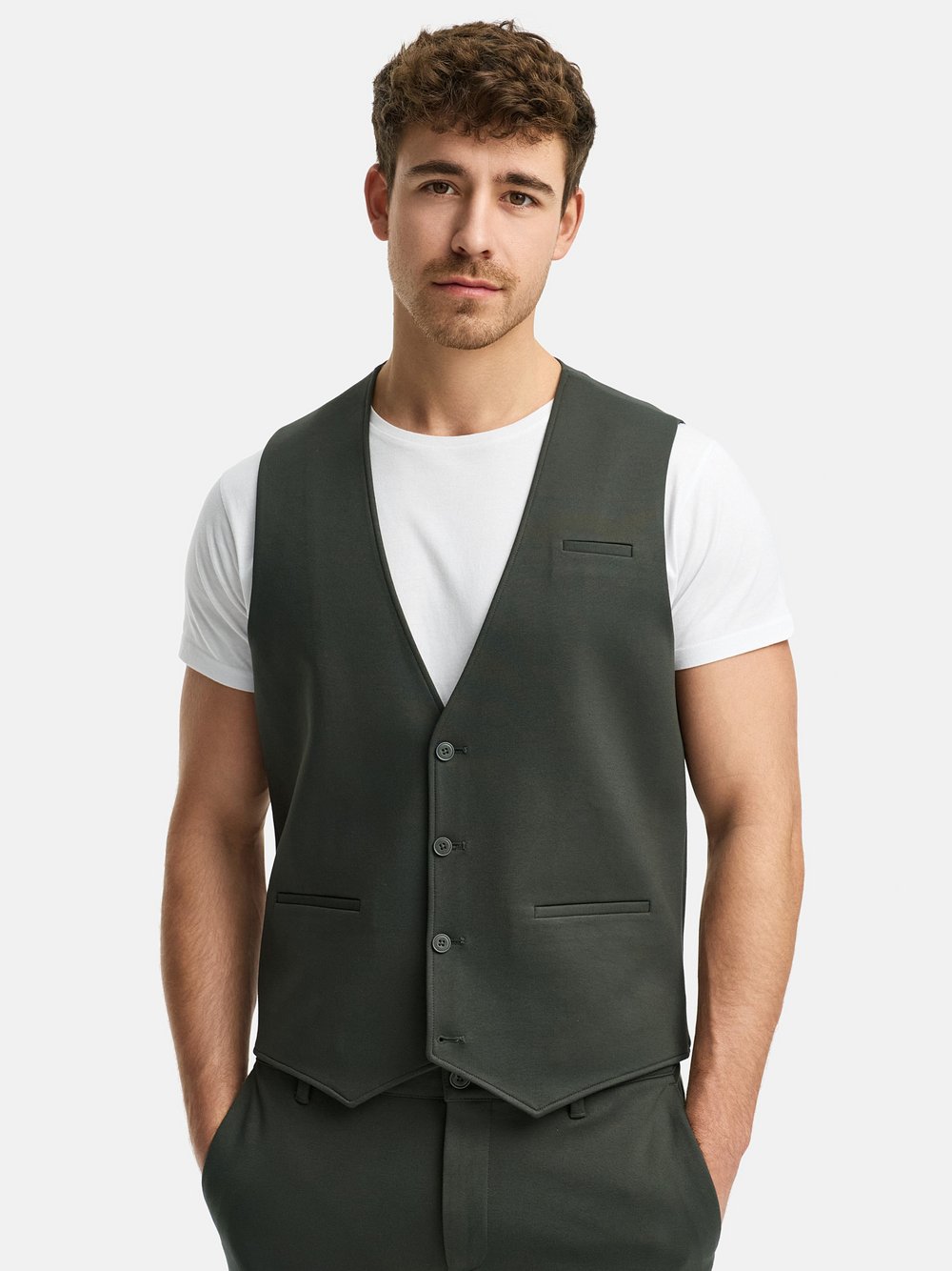 Jeff Anzugweste Herren Slim Fit Jersey