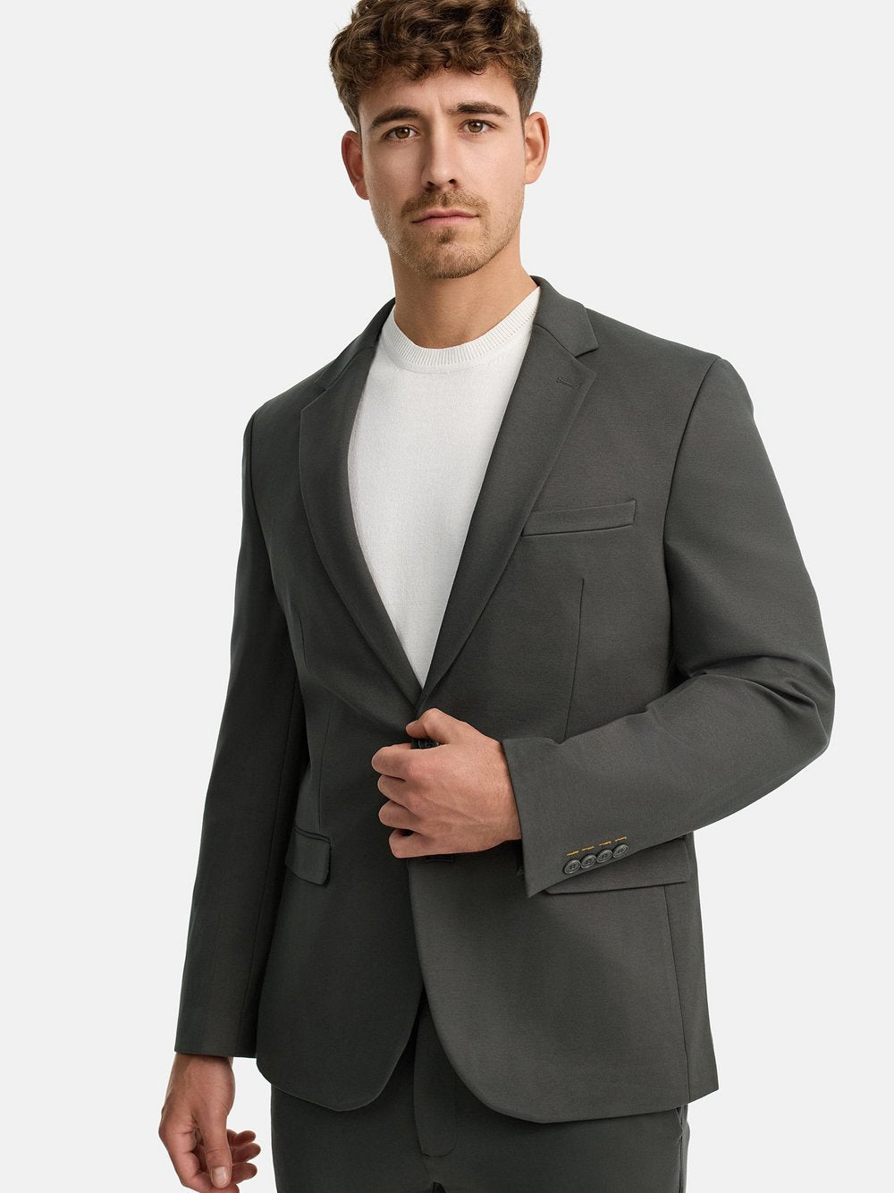 Jeff Sakko Herren Slim Fit Viskose