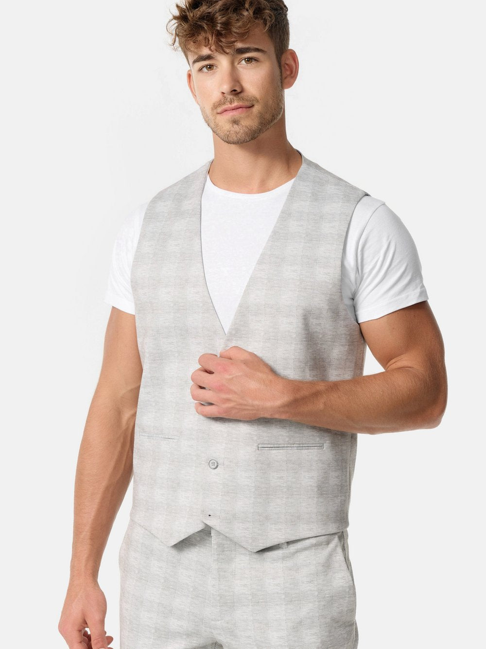 Jeff Anzugweste Herren Slim Fit Jersey