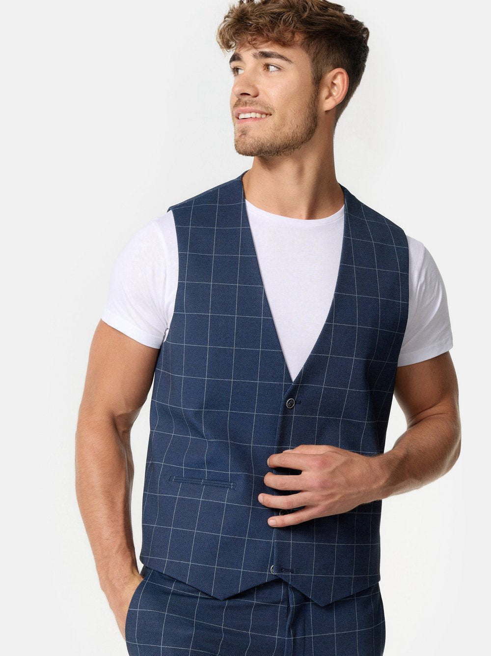 Jeff Anzugweste Herren Slim Fit Jersey