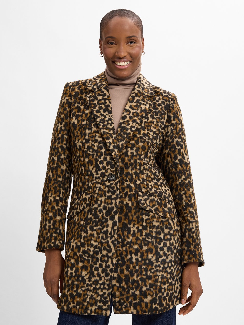 Vila Wollmantel Damen gemustert