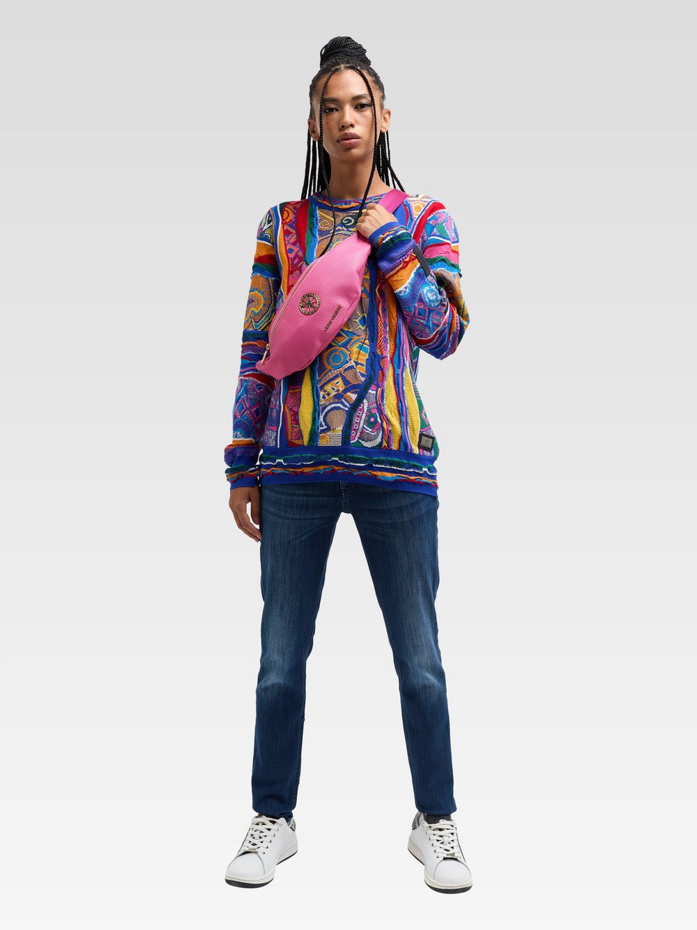 Carlo Colucci Strickpullover Herren Baumwolle bedruckt