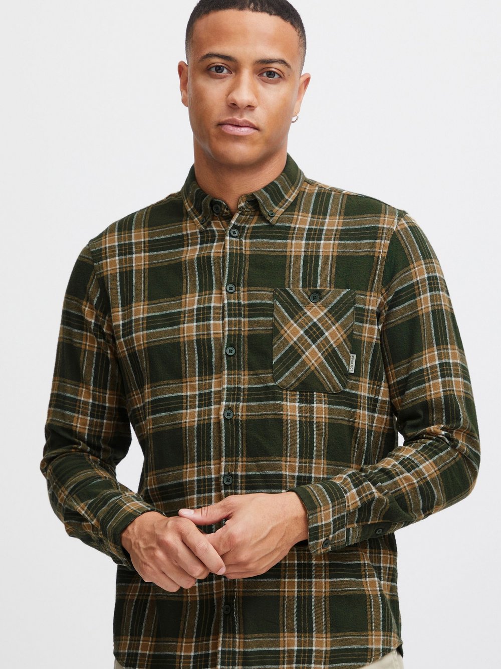 CASUAL FRIDAY Langarmhemd Herren Regular Fit Baumwolle gemustert