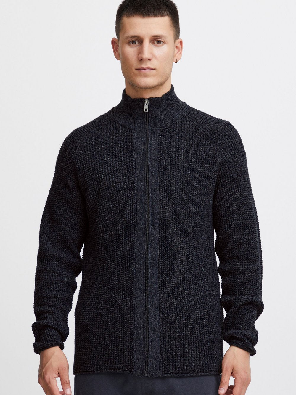 Solid Strickjacke Herren Baumwolle meliert