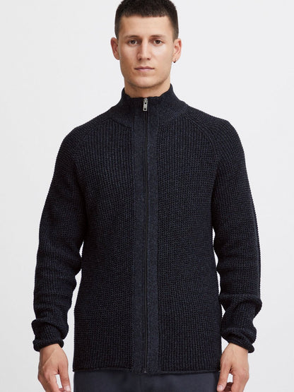 Solid Strickjacke Herren Baumwolle meliert