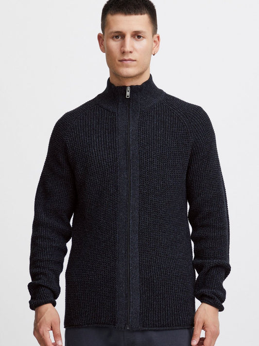 Solid Strickjacke Herren Baumwolle meliert