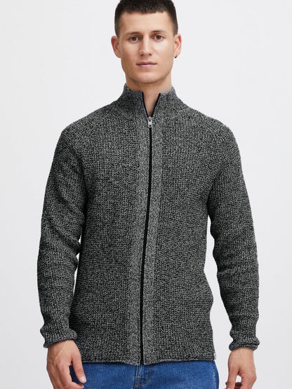 Solid Strickjacke Herren Baumwolle meliert