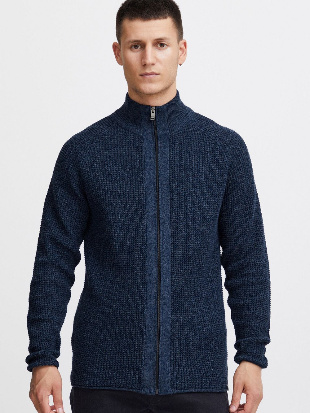 Solid Strickjacke Herren Baumwolle meliert