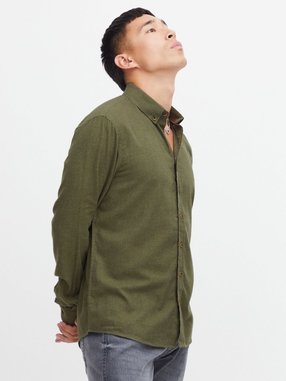 CASUAL FRIDAY Langarmhemd Herren Regular Fit Baumwolle gemustert