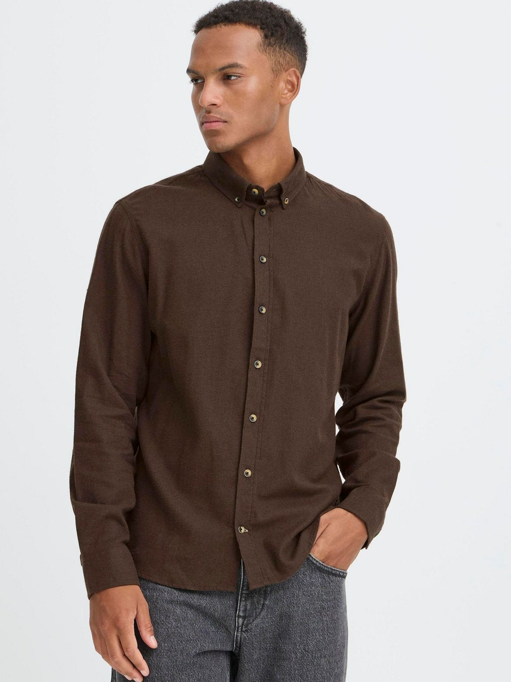 CASUAL FRIDAY Langarmhemd Herren Regular Fit Baumwolle gemustert