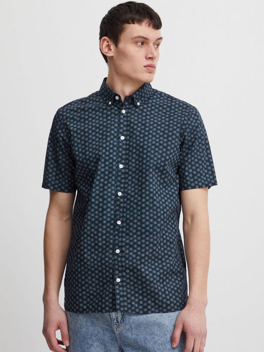 CASUAL FRIDAY Kurzarmhemd Herren Regular Fit Baumwolle gemustert