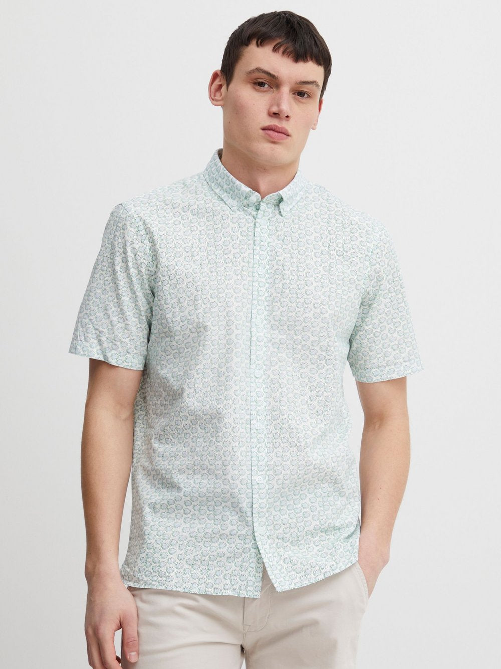 CASUAL FRIDAY Kurzarmhemd Herren Regular Fit Baumwolle gemustert