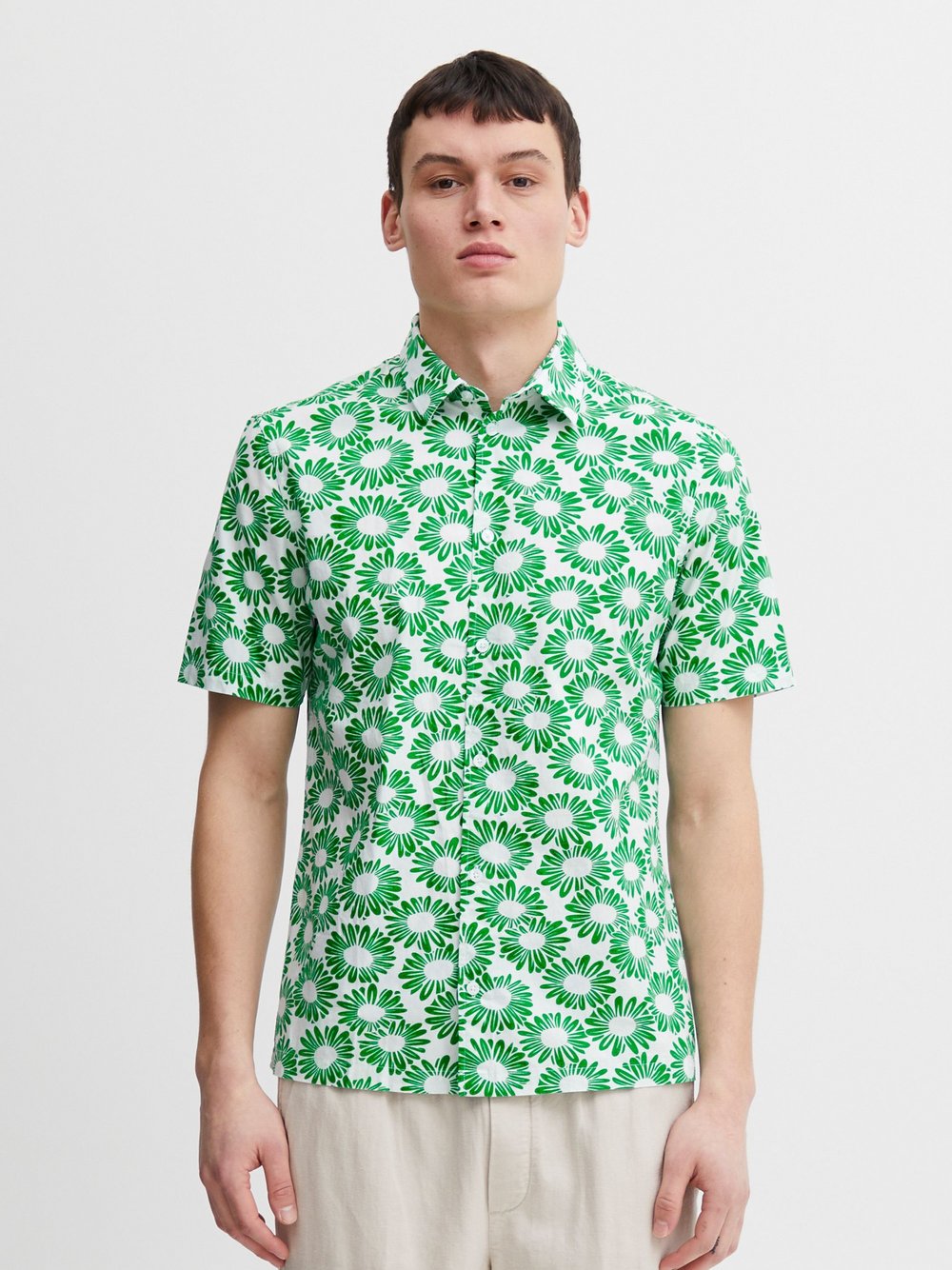 CASUAL FRIDAY Kurzarmhemd Herren Regular Fit Baumwolle gemustert