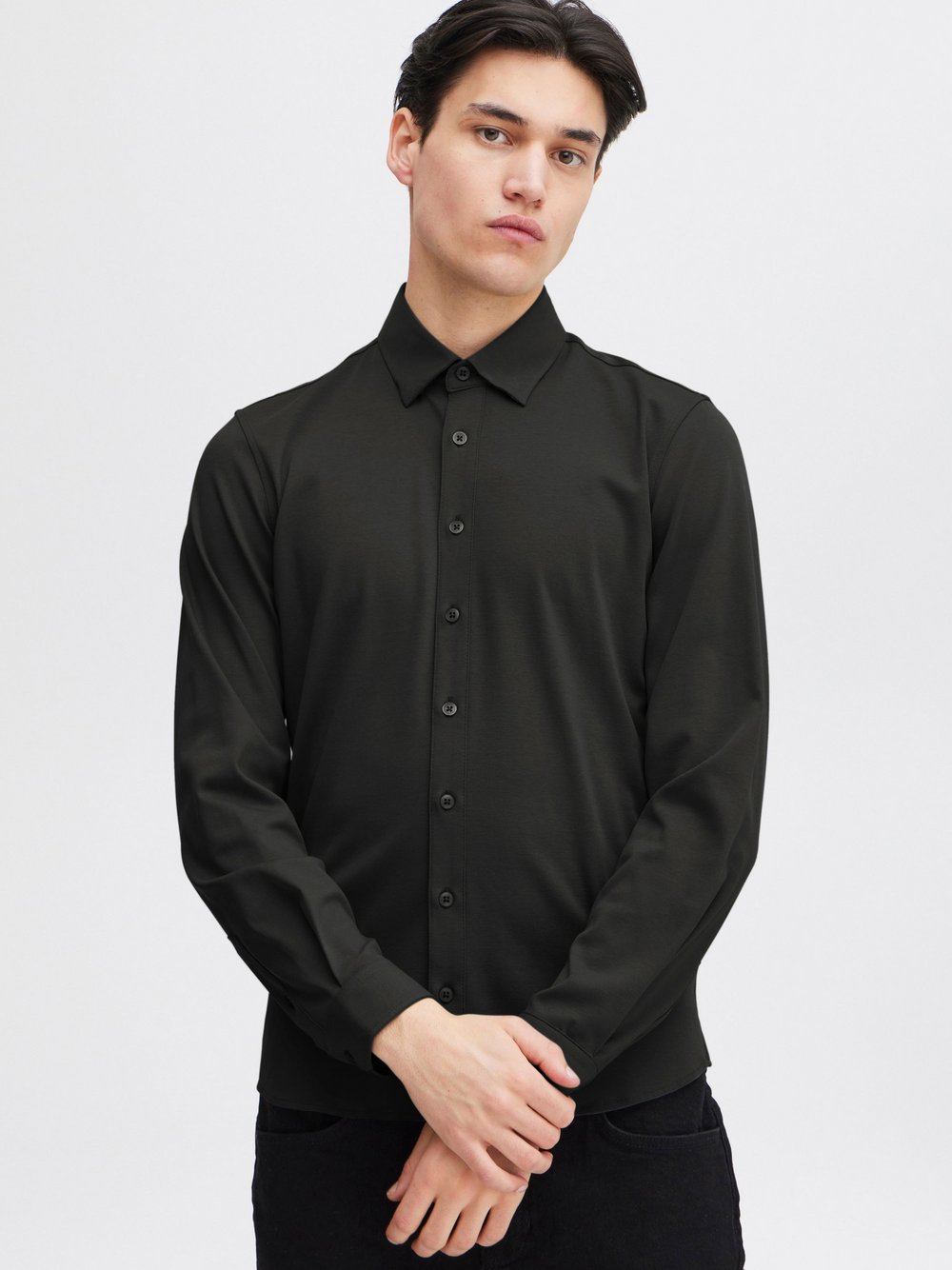 CASUAL FRIDAY Langarmhemd Herren Regular Fit Baumwolle gemustert