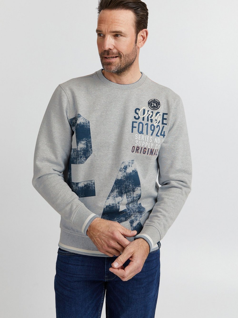 CASUAL FRIDAY Rundhalspullover Herren Baumwolle