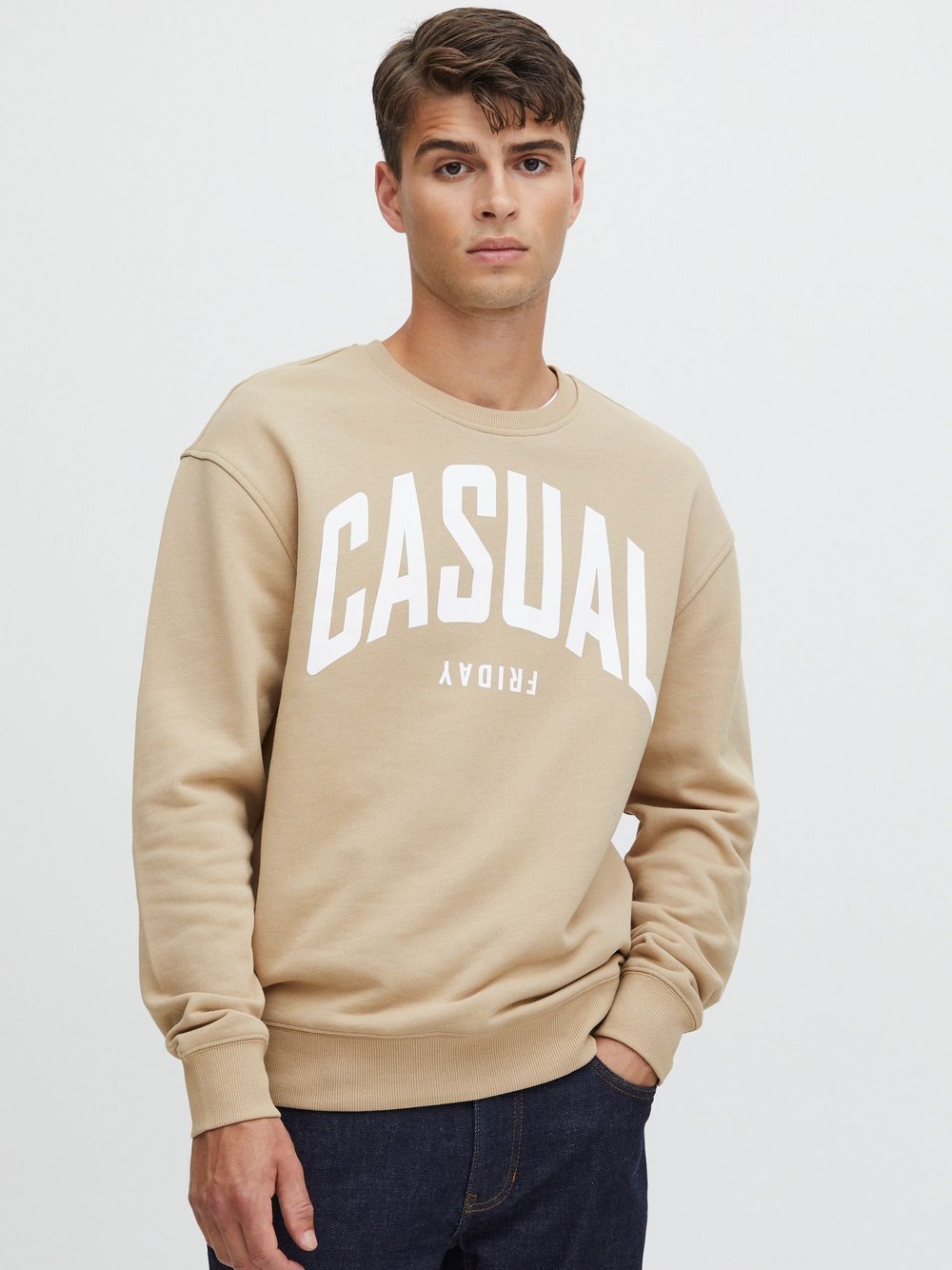 CASUAL FRIDAY Rundhalspullover Herren Baumwolle