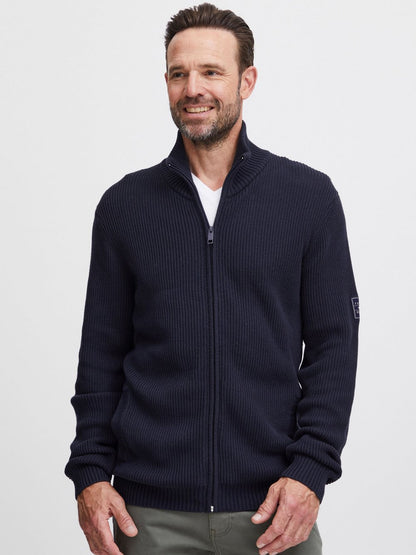 Solid Strickjacke Herren Baumwolle meliert