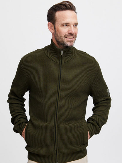 Solid Strickjacke Herren Baumwolle meliert