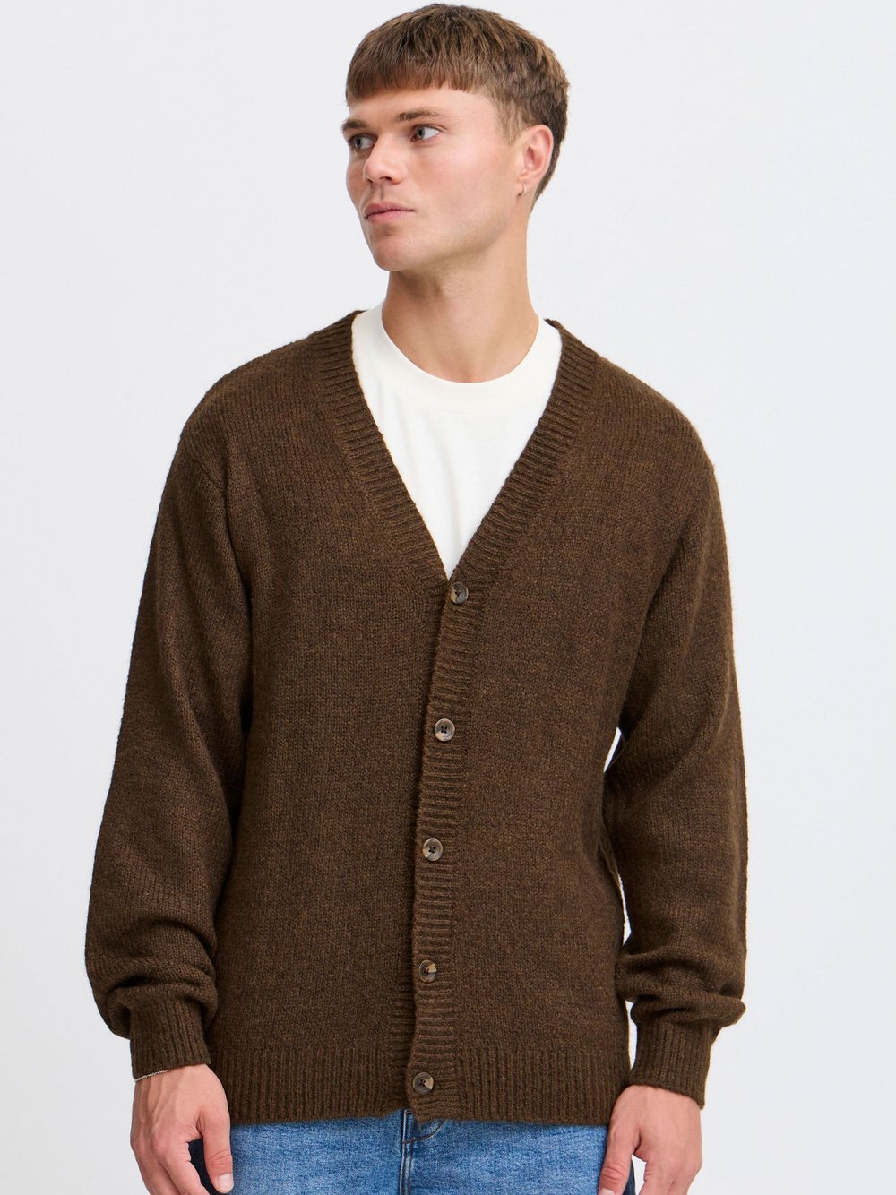 Solid Strickjacke Herren meliert