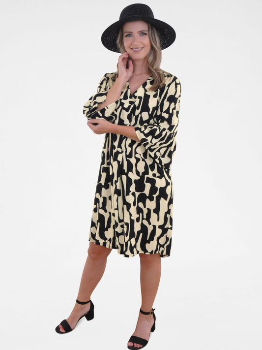 Navigazione Kleid Damen Viskose gemustert