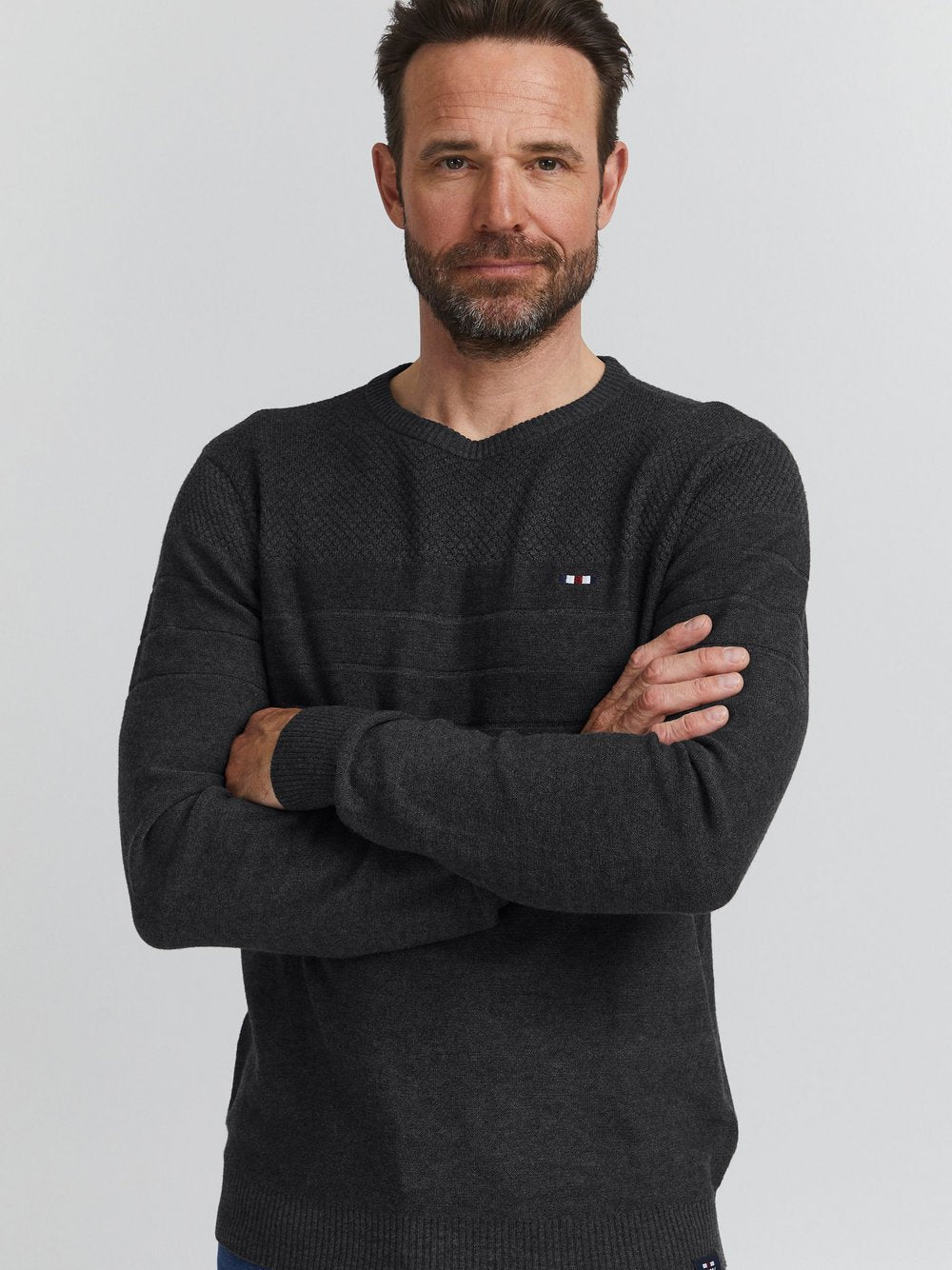 CASUAL FRIDAY Rundhalspullover Herren Baumwolle